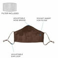 thumbnail image 5 of DALIX Skin Tone Cloth Face Mask 3 Layer Filter Pocket Nose Piece in Cappuccino - L-XL, 5 of 6