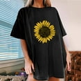 thumbnail image 2 of PVCS T-shirt à Manches Courtes Ample Col Rond Imprimé Tournesol pour Femmes, 2 of 5
