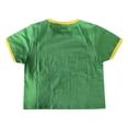thumbnail image 4 of EliteGoogv Women T-Shirt Football Girls Fans Brasil Print Crew Neck Short Sleeve Contrast Trim Slim Fit Crop Top Retro Streetwear Sporty Fashion Tops,Green,M, 4 of 5
