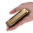 thumbnail image 7 of of C Diatonic Harmonica Mouthorgan with ABS Reeds Mirror Surface Design 10 Holes Blues Harmonica Perfect for Beginners Professional Students Kid Gold, 7 of 7