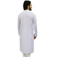 thumbnail image 3 of Atasi Men's Plain White Polyester Long Shirt Festive Summer Casual Kurta-Small, 3 of 7
