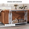 thumbnail image 6 of Grey Wooden Entryway Tabletop Furniture with Display Shelf Stand and X Bar, 6 of 11