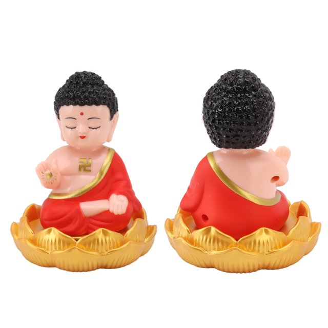 Buddha Rich Art Craft Luz con Energía Solar Sensor de Energía Auto Nod Buda Coche Decoración del Hogar Regalo ANGGREK Otros