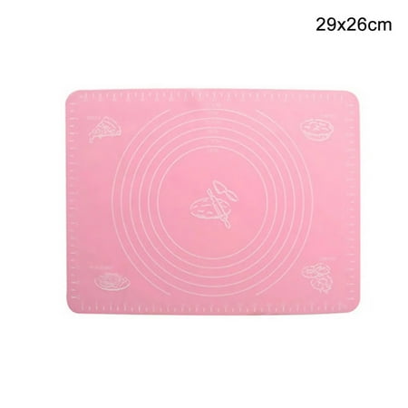 

Silicone Baking Mat Flour Rolling Scale Mat Kneading Dough Pad Baking Pastry Rolling Pad Pink 29x26cm