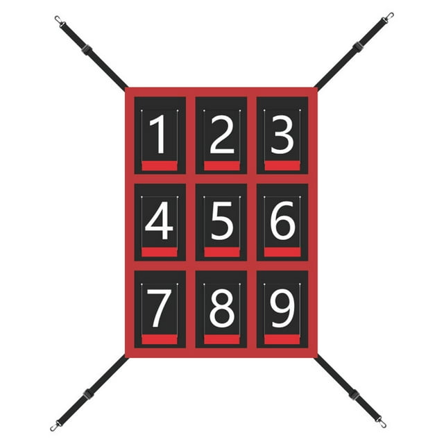Visland Adjustable Baseball Softball Pitching Target 9 Hole Numbered Strike Zone Target for Baseball Net Throwing Hitting Accuracy Training Equipment