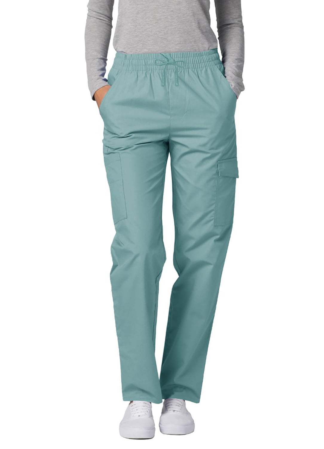 Adar Medical Uniform Women's Pull On Scrub Pants Size XL White Cargo Pockets