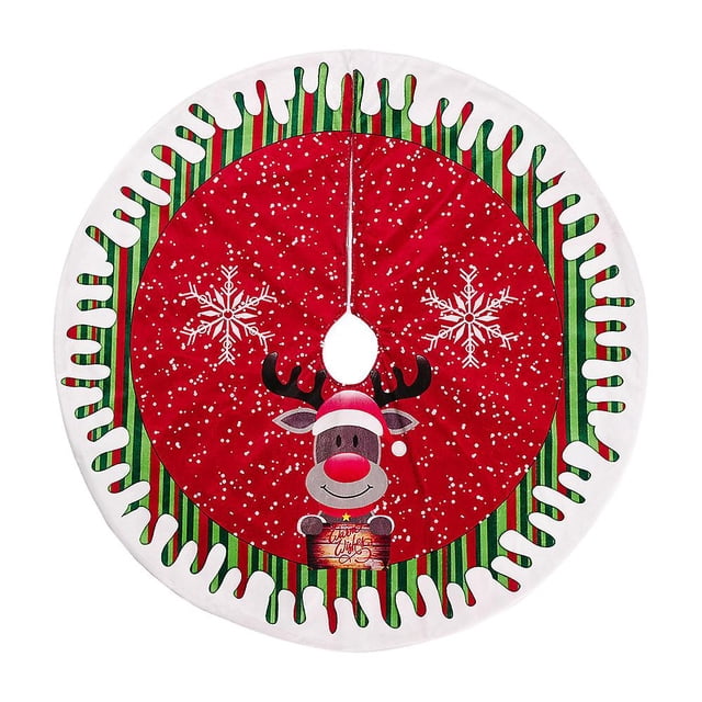 (80 cm) Falda para árbol de Navidad, tapete para árbol de Navidad, cubierta para árbol de Navidad, falda roja para árbol de Navidad para el hogar, vacaciones, decoración para árbol de Navidad