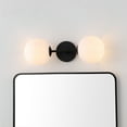 thumbnail image 2 of SAFAVIEH Hymn 2-Light LED Black Metal Wall Sconce with White Shade, 2 of 10