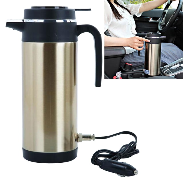 Hervidor Eléctrico Calentador para Automóvil Camión Portátil Gran Capacidad 12/24 V A Prueba Fugas 1200 ML Caliente 120/240 W Apagado Automático Té Viajes Casa
