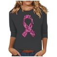 thumbnail image 2 of Jienlioq Hauts de Sortie pour Femmes T-Shirt Décontracté Ample pour Femmes Imprimé pour Festival de Poitrine Col Rond Manches 3/4 T-Shirt à Manches 3/4 Offres Cyberlundi, 2 of 4