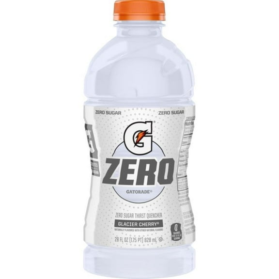 Gatorade Zero Glacier Cherry Sport Drink, 28 Fl Oz Bottles, Quantity of 4