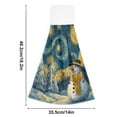 thumbnail image 3 of Wobogo Starry Night Snowman Hand Towel Set of 2 Absorbent for Kitchen and Bathroom With Velcro Hanging Loop 18.2×14in, 3 of 7