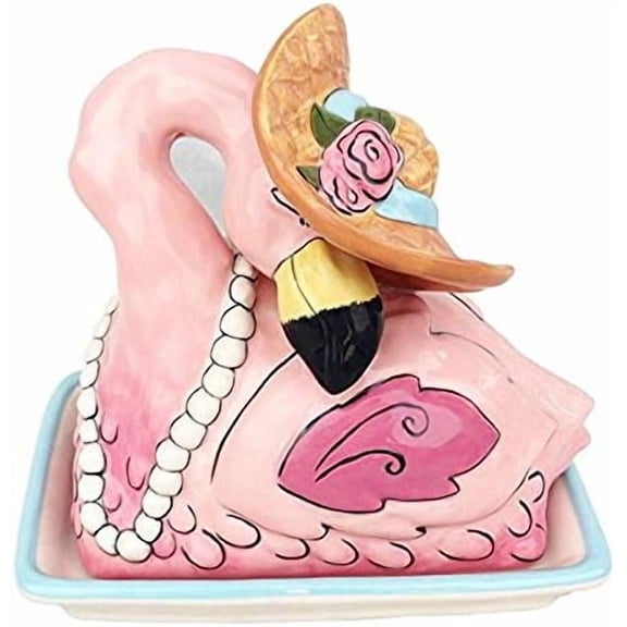 Flamingo Butter Dish$$Home Decor, Kitchen, & Other