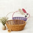 thumbnail image 6 of Farfi Rattan Bunny Basket Handwoven Basket with Bunny Ears Easter Rabbit Basket for Decoration Gifts Easter Eggs Candy Party Favors Storage(Light Beige), 6 of 12