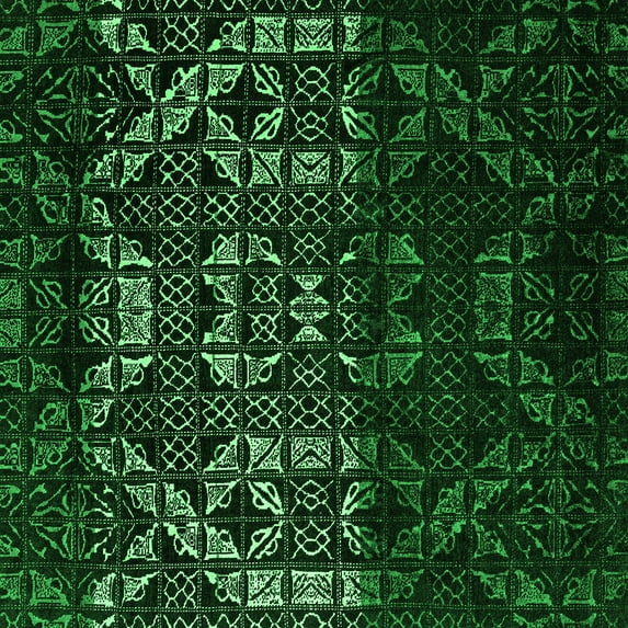 Ahgly Company Indoor Square Abstract Green Modern Area Rugs, 8' Square