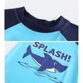 thumbnail image 3 of Traje de baño de 3 piezas para niños pequeños, camiseta de natación, pantalones cortos de natación, gorro de natación, 3 of 5