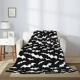 thumbnail image 2 of Throw Blanket for Couch Sofa and Bed, cool Black white bats Super Soft Plush Throw Blanket, Fuzzy Cuteness Comfy Warm Washable Flannel Blanket & Throws for All Season 60"x50", 2 of 5
