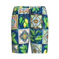 thumbnail image 4 of Naloa Lemon and Leaves Men's Short Pajama Pants, Lounge Comfort Shorts with Elasticized Waistband and Side Pockets - XX-Large, 4 of 9