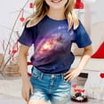 thumbnail image 2 of Little Girls Tank Tops Summer Starry Star Pattern Graphic Tees Casual Fashion Short Sleeve Round Neck Tee Blouse Top Purple Athletic Performance Shirts 6-7T, 2 of 4