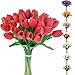 thumbnail image 3 of C APPOK 30 Pcs Tulipes Artificielles Fleurs Fausses Tiges de Tulipe en Latex - Toucher Réel Fausses Tulipes Rouges pour Bouquet de Mariage de Pâques Printemps Centre de Table Arrangement Floral Décoration de Table Cimetière, 3 of 4