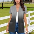 thumbnail image 1 of TaTaai Women Spring Summer Ombre Print Short Sleeve Cardigan Casual Loose Open Front Tops With Functional Pockets Soft Comfy Fashion Daily Wear Blouse Gift, 1 of 5