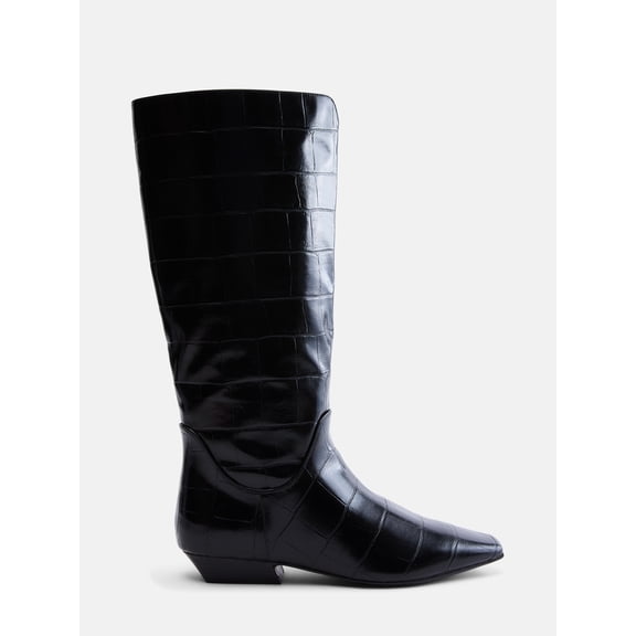 Scoop Women's Faux Croc Flat Tall Boots