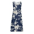 thumbnail image 3 of JULMCOMO Summer Dresses for Women 2024 Trendy Sleeveless Mini Dress Floral Print Crew Neck Summer Tiered Beach Wear Casual Flowy Boho Dresses, 3 of 4