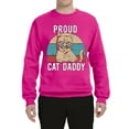 thumbnail image 3 of Proud Cat Daddy Cat Lover Unisex Crewneck Graphic Sweatshirt, Fuschia, X-Large, 3 of 5