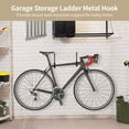 thumbnail image 3 of 4 PCS Garage Storage Ladder Hooks, 9.8 in Wall Mount Utility Hooks, Heavy Duty Carbon Steel Storage Hangers with EVA Padding, Garage Wall J Hooks for Ladders Bikes Tools Holds up to 100 lbs, 3 of 6