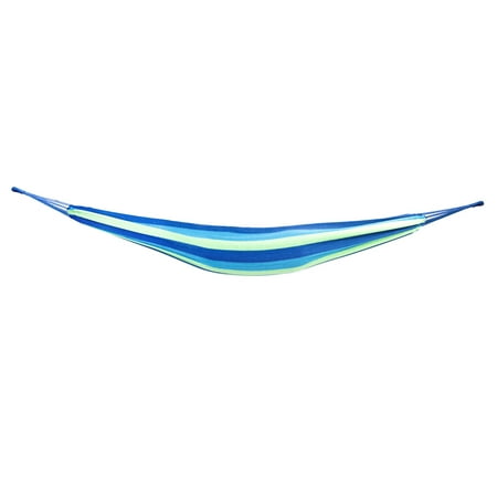 Indoor Hammock Apartment 200*80cm Hammock Sky Brazilian Double Hammock, Blue & Green Strip Hammock for Backyard, Porch, Outdoor and Indoor, Polyester & Cotton Portable Camping Hammock ()