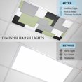 thumbnail image 3 of 4 Pack Abstract Art Fluorescent Light Covers for Ceiling Lights Green Black Gray Splice Magnetic Ceiling Light Covers Overhead Light Filters for Office Classroom Home, 3 of 9
