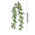 thumbnail image 3 of Luxcidy Artificial Eucalyptus Greenery Plant, Fake Silver Dollar Leaves Garland Wreath Fake Vines with White Flowers Table Runner for Wedding Arch Home Party Mantle Decor (A), 3 of 7