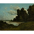 thumbnail image 3 of Henri-Joseph Harpignies 24x20 Black Modern Framed Museum Art Print Titled - The River Loire at Nevers (1901), 3 of 5
