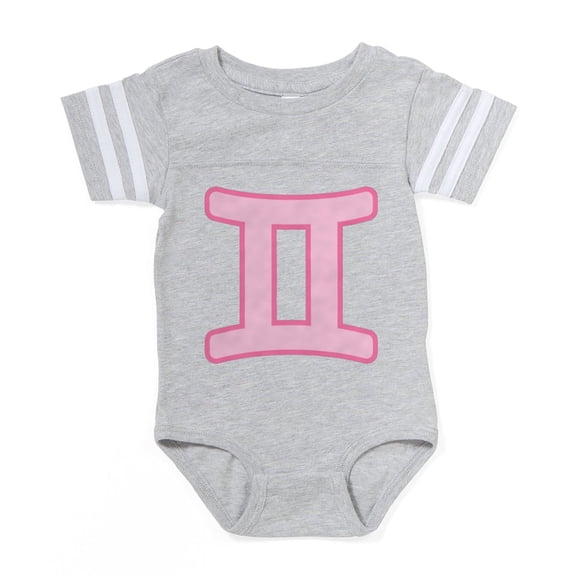 CafePress - Pink Zodiac Gemini - Cute Infant Baby Football Bodysuit