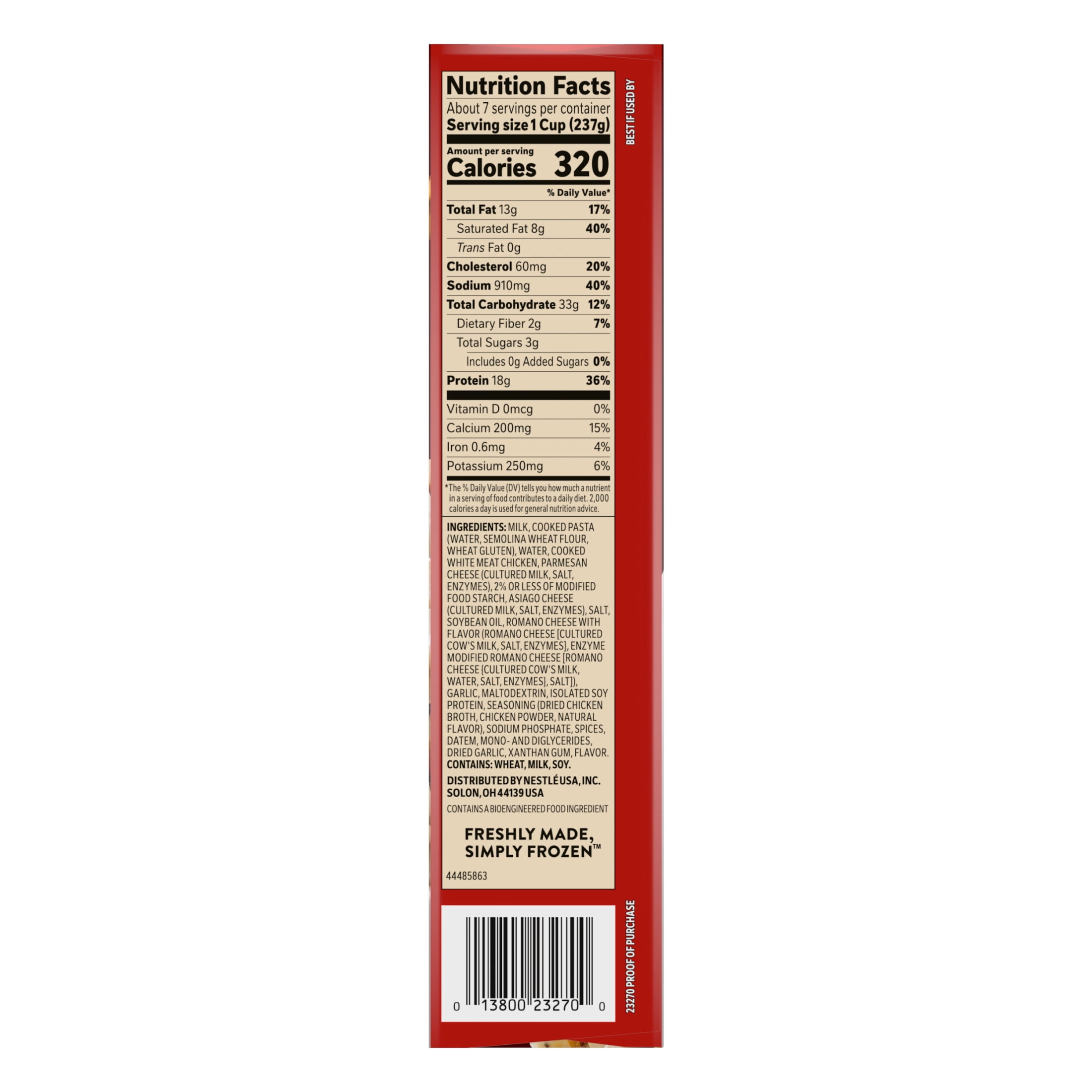 Stouffer’s Chicken Alfredo Pasta, Large Family Size, Frozen Chicken Pasta, Frozen Dinners 57 oz