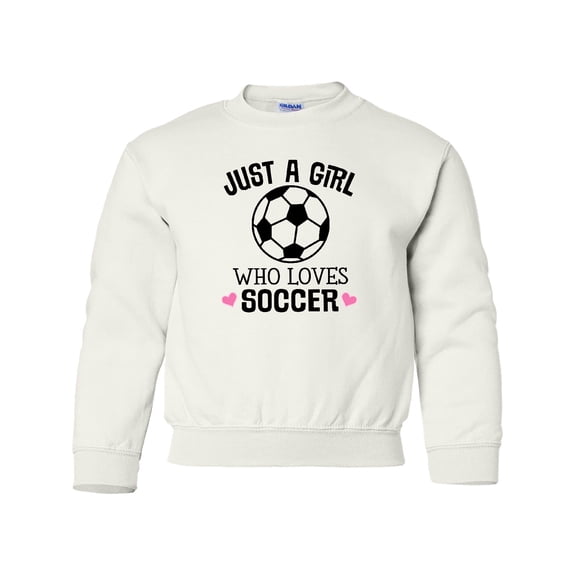 Inktastic Just a Girl Who Loves Soccer Youth Sweatshirt