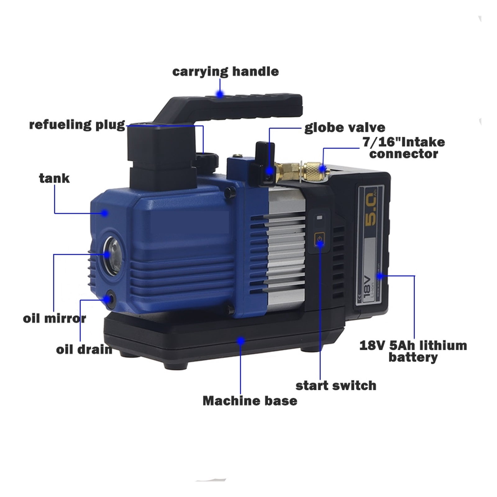 Lithium Battery Vacuum Pump Silent Small VRP-2DLi VRP-2SLI Charging Dual Stage 1L DC Brushless Mini Vacuum Pump ,Outstanding Oil Inlet System