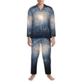 thumbnail image 3 of Lsque The Galaxy Pattern Long Sleeve Pajama Set for Men - Soft 2-Piece Sleepwear and Loungewear Set with Pockets, Comfy Nightwear-XX-Large, 3 of 7
