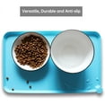 thumbnail image 4 of Silicone Pet Food Mats Tray - Non Slip Pet Dog Cat Bowl Mats Placemat - Dog Cat Food Mats - Waterproof Dog Pet Cat Feeding Mat -Pet Water Mats for Carpet - Cool Mint, 4 of 5