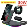 thumbnail image 2 of 30W 3 In 1 Wireless Charger Stand For Fast Charging Dock Station Watch Earphone ,Quick Charge Advantage, 2 of 5