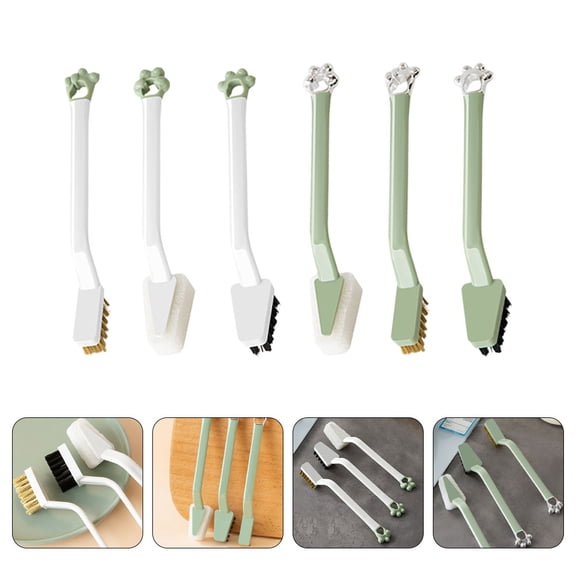 LABELEPH 6Pcs Cleaning Brush for Kitchen Dish Washing and Sink with Assorted Color Handle Design Plastic