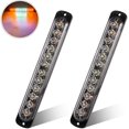 thumbnail image 4 of Luces estroboscópicas de emergencia de 12 LED Luces de advertencia de peligro para carrocería de vehículos de camión amarillos y blancos 12-24 Barra de luz de baliza impermeable - Paquete de 2, 4 of 5