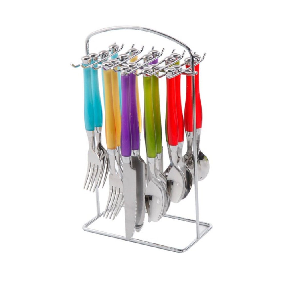 Gibson Home Casbah 20Piece Multi Color Flatware Set with Hanging Rack