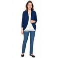 thumbnail image 6 of Turtle Bay New York Women's Curved Hem Cardigan with open front in Soft fabric, 6 of 6