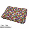 thumbnail image 5 of Cartoon Floor Pillow Lounger Cover, Colorful Vivid Vibrant Coffee House Inspired Modern Vintage Retro Mugs Cups Print, Nap Mat Printed Fabric Case for 5 Pillows, 88" x 36", Multicolor, by Ambesonne, 5 of 5