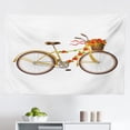 thumbnail image 1 of Bike Party Tapestry, Cartoon Drawn Funny Romantic Bride and Groom Silhouette on Tandem Bicycle, Fabric Wall Hanging Decor for Bedroom Living Room Dorm, 2 Sizes, Violet Multicolor, by Ambesonne, 1 of 1