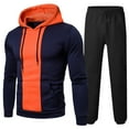 thumbnail image 3 of Sweat suits men Tracksuits 2 Piece sets Active Jogging Suits Long Sleeve Sweatsuits Casual Outfits Casual Running Jogging Sport Suit Sets (Navy, M), 3 of 3