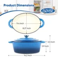 thumbnail image 6 of 4.5 QT Enameled Cast Iron Oval Dutch Oven Nonstick Soup Pot with Self-Basting Lid Heat Resistant 500°F for All Stovetops Induction Gas Grill, Oven & Refrigerator Safe, 6 of 6