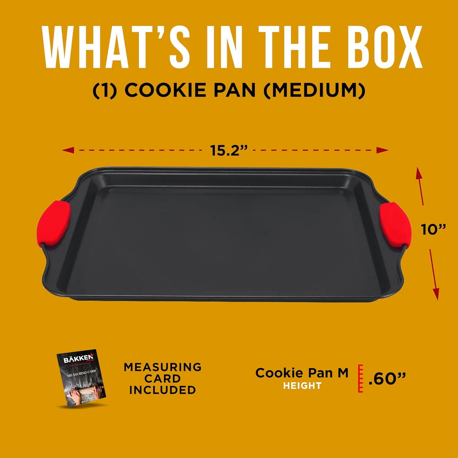 Bakken- Swiss Nonstick Baking Sheet - 15.15 x 10.03 inchSet, 03 inch Black