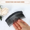 thumbnail image 5 of Unique Bargains 2 Pcs Rhinestone Side Hair Combs 20 Teeth 24 Wide Teeth Slide Combs Blue 3.94"x1.77"(L*W), 5 of 7